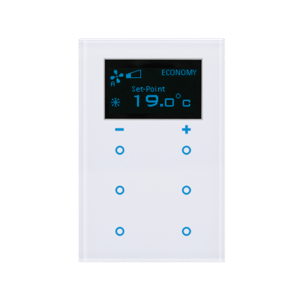 کلید 6 پل ترموستاتیک KNX برند ماکل سفید چهارگوش